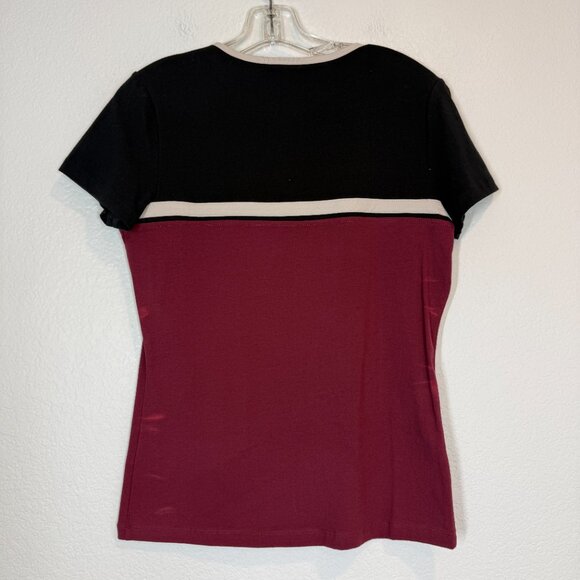 Harley Davidson Quarter Zip Embroidered Patch Hog Tee Black Red Y2K Medium - Picture 2 of 9